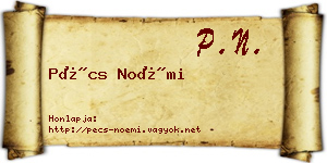 Pécs Noémi névjegykártya